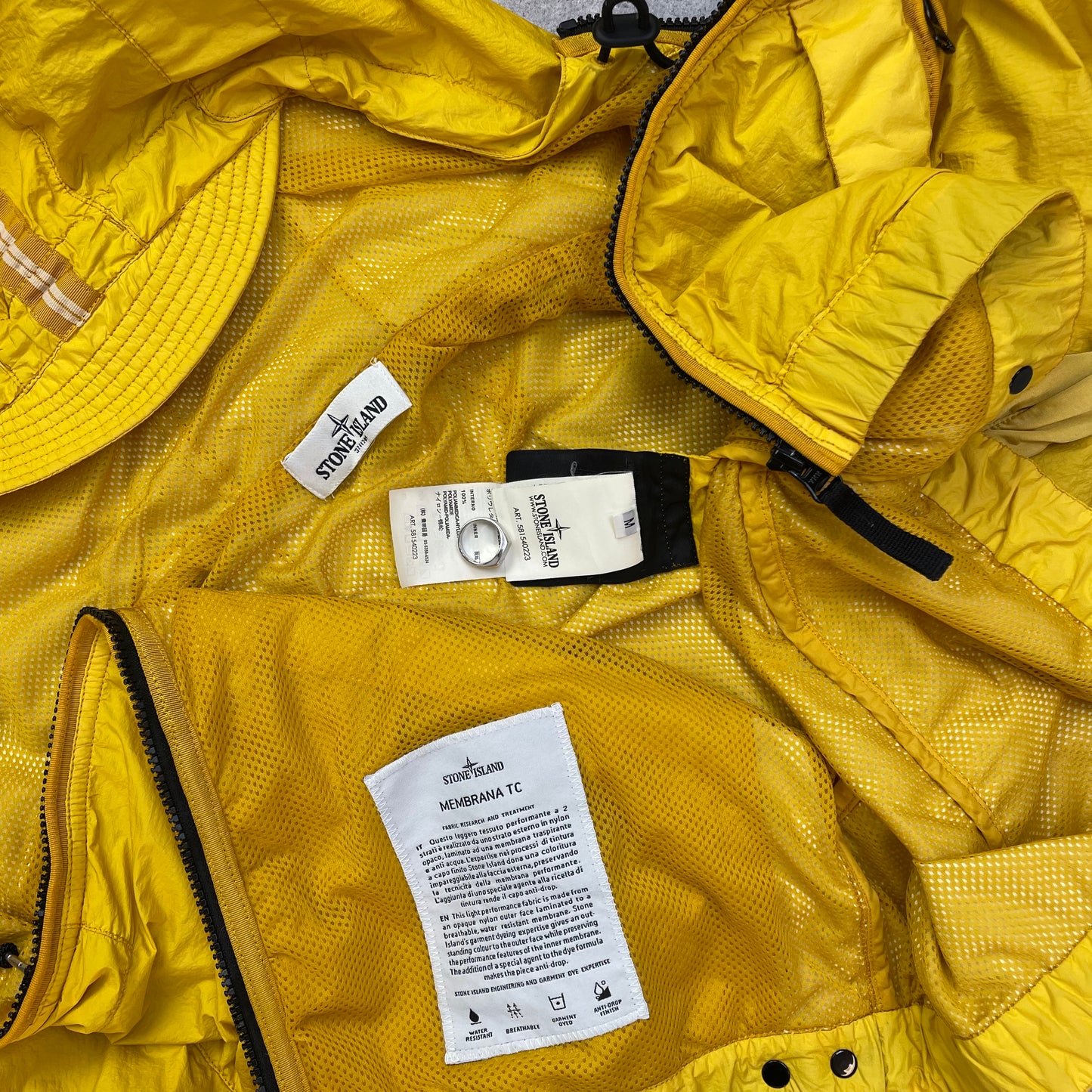 Stone Island Yellow Membrana TC Lightweight Hooded Jacket SS13