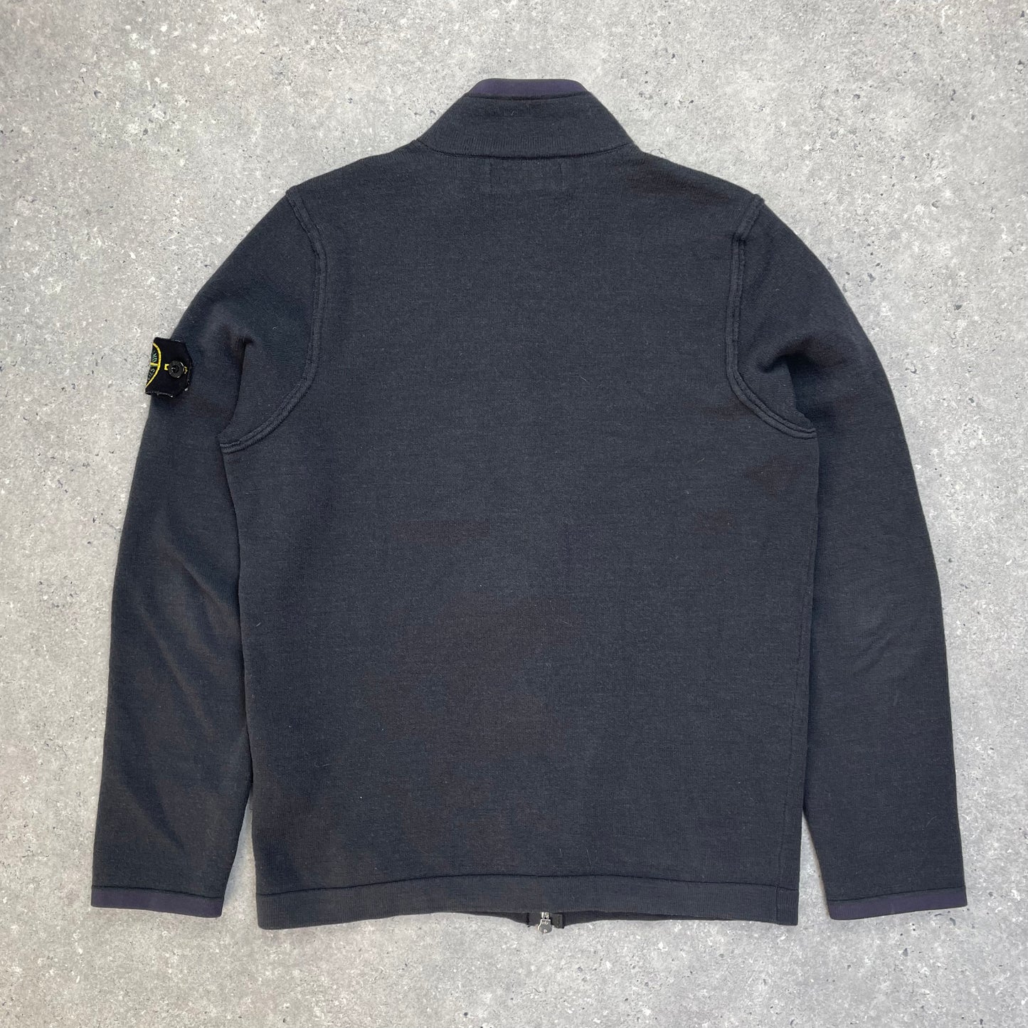 Stone Island Grey Zip-Through Lightweight Knit Jumper