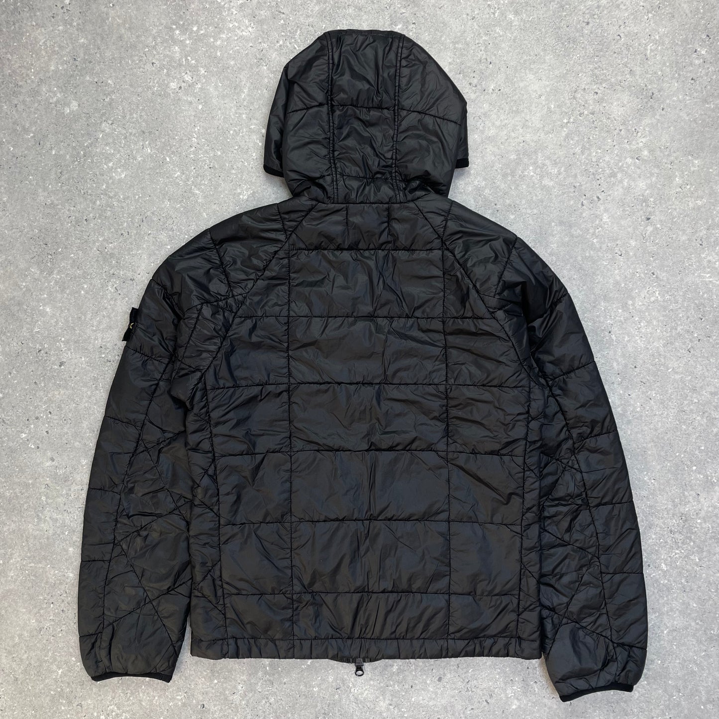 Stone Island Black Quilted Micro Yarn Hooded Jacket